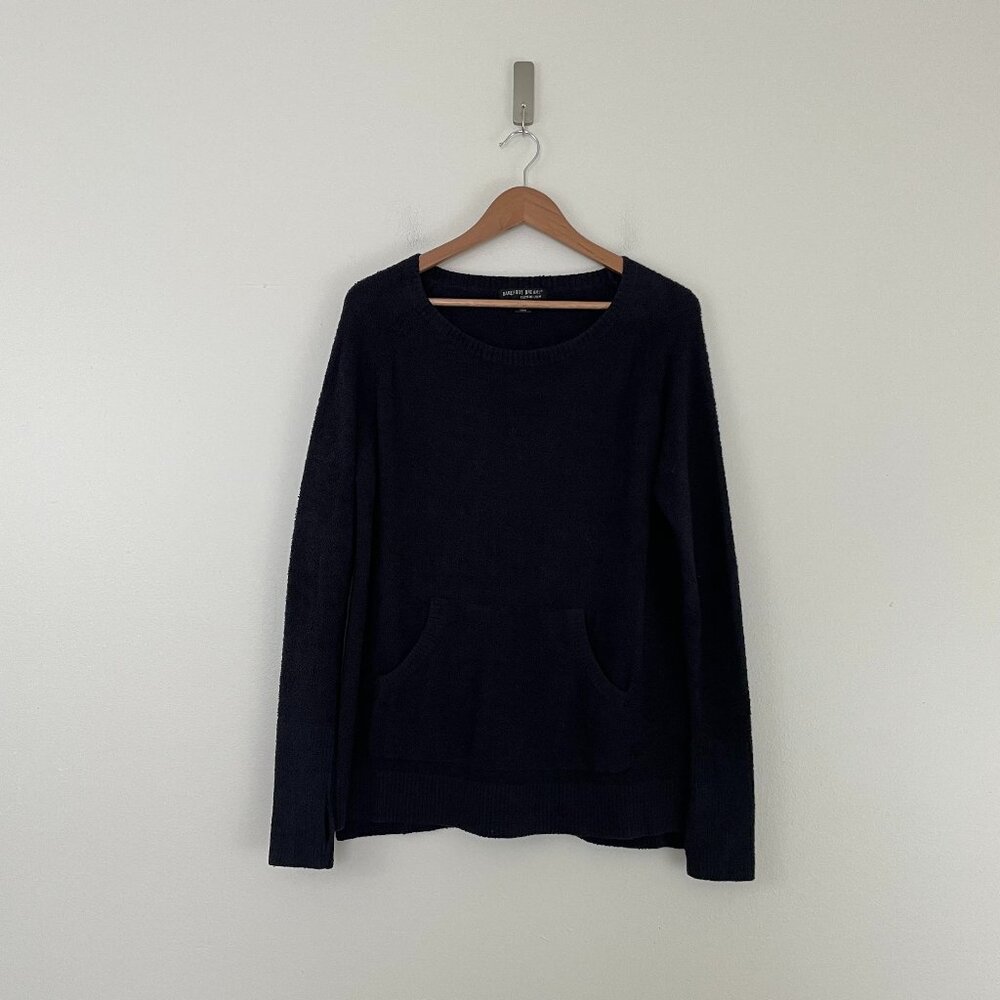 Barefoot Dreams CozyChic Lite Black Raglan Pullover Sweater Size Medium